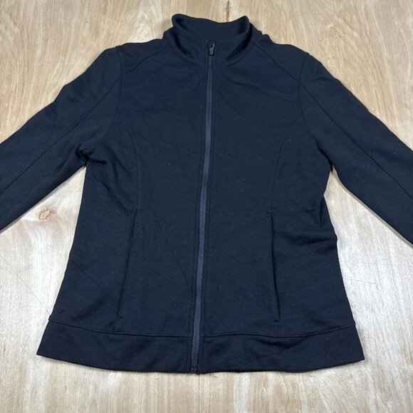 Ibex Women’s Black Full Zip Long Sleeve Jacket 100% Merino Wool Size Medium - Picture 3 of 6